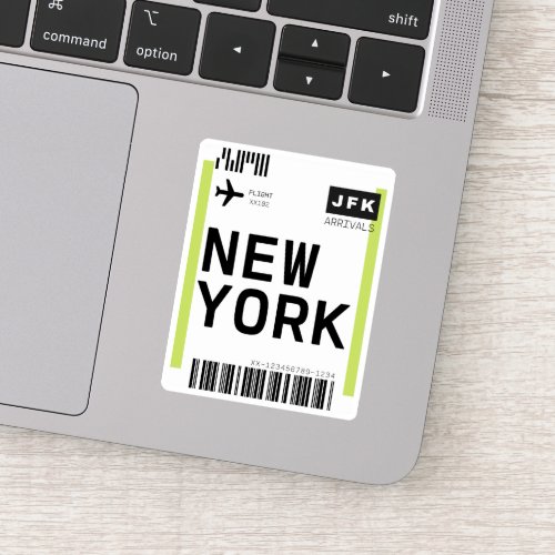 New York Mini Boarding Pass Sticker