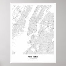 New York Minimalist Map Poster