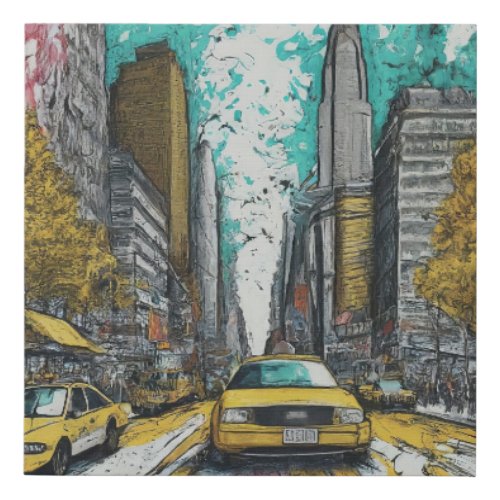 New York Minute Faux Canvas Print