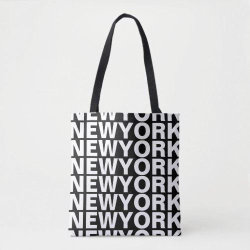 New York modern black and white typography fashion Tote Bag