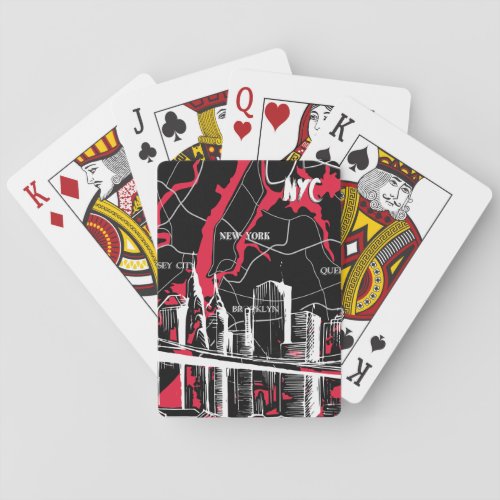 New York Modern Map Playing Cards