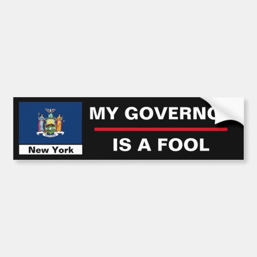 New York My Governor Is A Fool Bumper Sticker