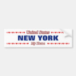 [ Thumbnail: New York - My Home - United States; Hearts Bumper Sticker ]