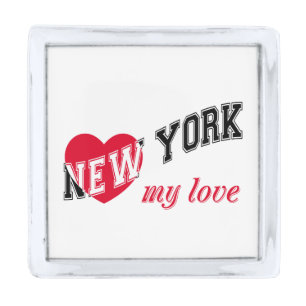 New York my love Silver Finish Lapel Pin