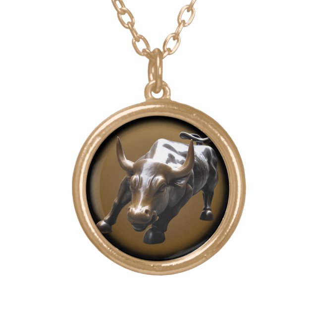 New York Necklace Bull Statue NYC Souvenir (Front)