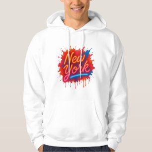New York Neon Street Art – Colorful Retro Hoodie