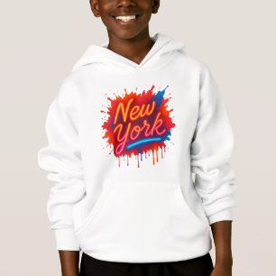 New York Neon Street Art – Colorful Retro Hoodie
