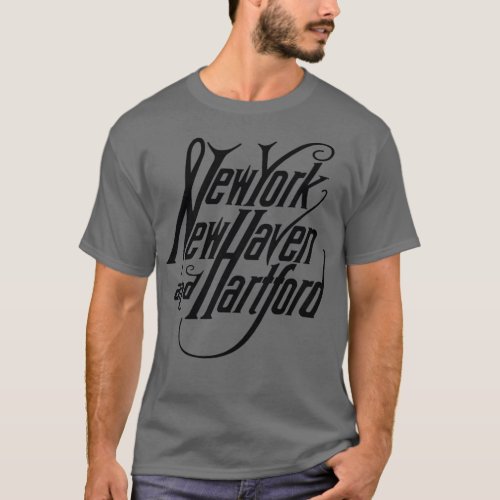 New York New Haven Hartford Retro Railroad T_Shirt