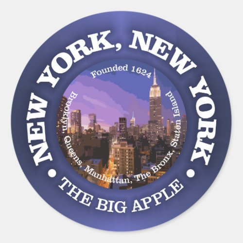 New York New York cities Classic Round Sticker