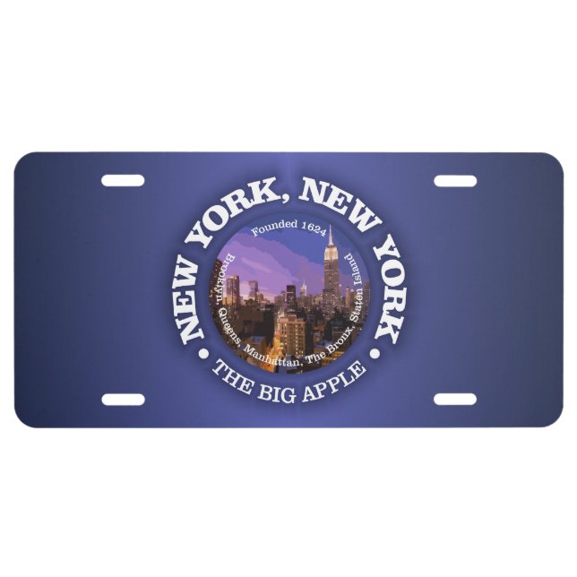 New York, New York (cities) License Plate (Front)