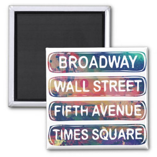 new york new york fifth avenue wall street time sq magnet