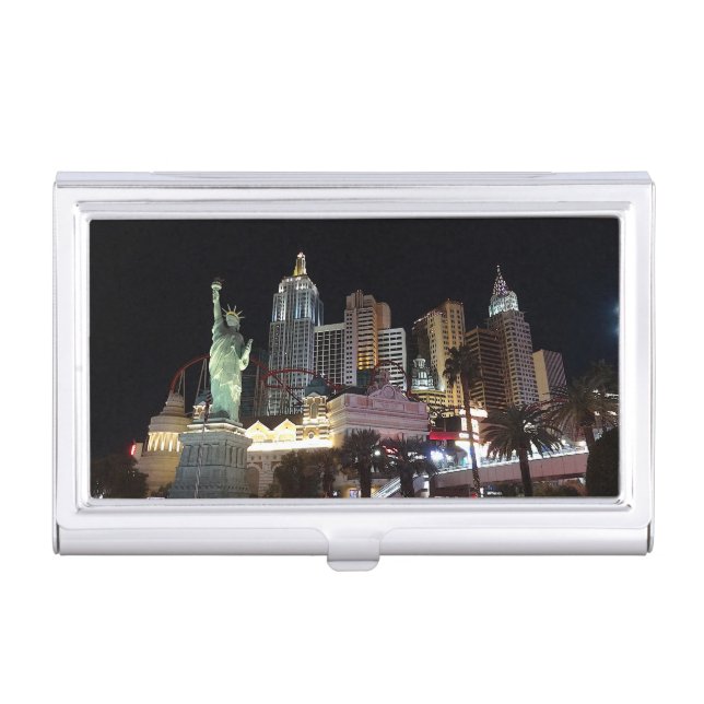 New York – New York Hotel #4 Business Card Holder (Front)