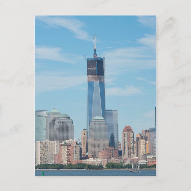 New York, New York. Manhattan City Skyline Postcard (Front)