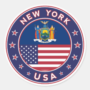 New York, New York sticker, phone case, bag Classic Round Sticker