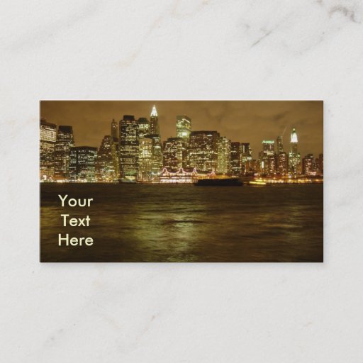 Customizable New York Night Business Card