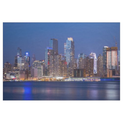 New York night skyline Fabric