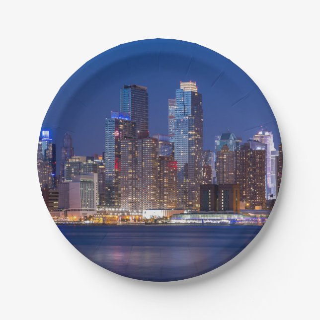 New York night skyline Paper Plates (Front)