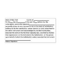 New York Notary Acknowledgement 