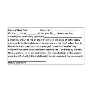 New York Notary Acknowledgement Self-inking Stamp