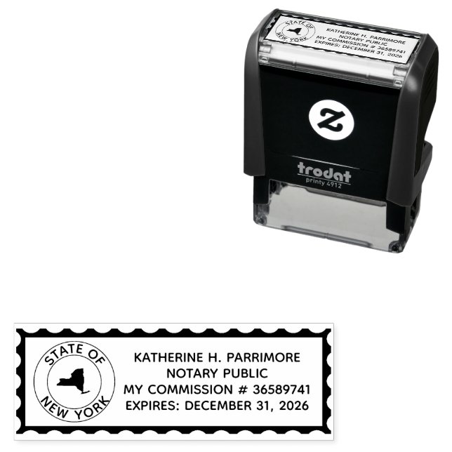 New York Notary Public Self Inking Rubber Stamp (In Situ)