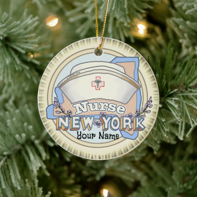 New York Nurse Ceramic Ornament (Tree)