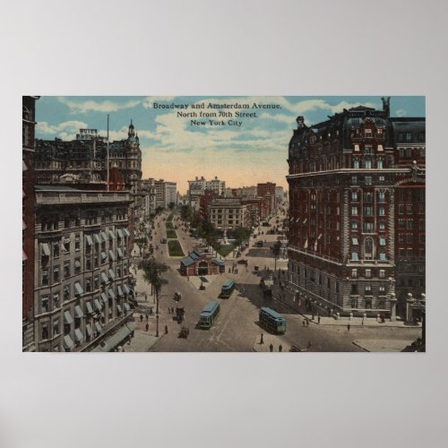 New York NY _ Broadway  Amsterdam Avenue Poster
