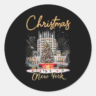 New York Ny Christmas Girl Trip Matching Classic Round Sticker