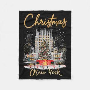 New York Ny Christmas Girl Trip Matching  Fleece Blanket