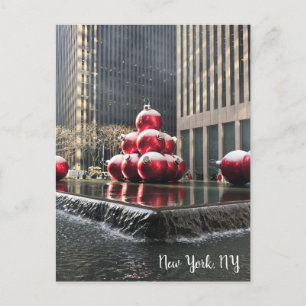 New York, NY Christmas Rockefeller Center Photo Holiday Postcard