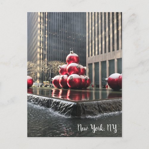 New York NY Christmas Rockefeller Center Photo Holiday Postcard