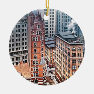 New York NY - Cluster of Skyscrapers c1900 Ceramic Ornament