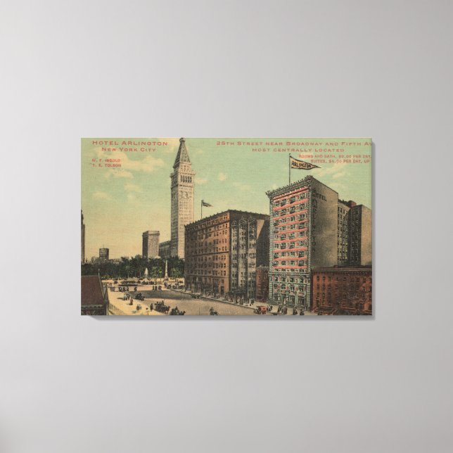 New York, NY - Hotel Arlington Near Canvas Print (Front)