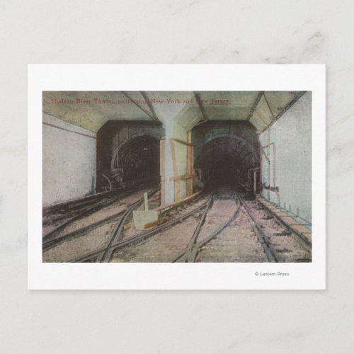 New York NY _ Hudson River Tunnel Subway Syste Postcard