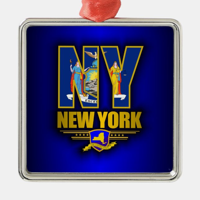 New York (NY) Metal Ornament (Front)