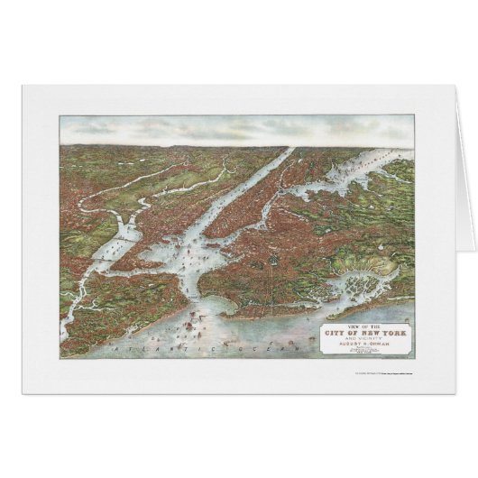 New York, NY Panoramic Map - 1907 (Front Horizontal)