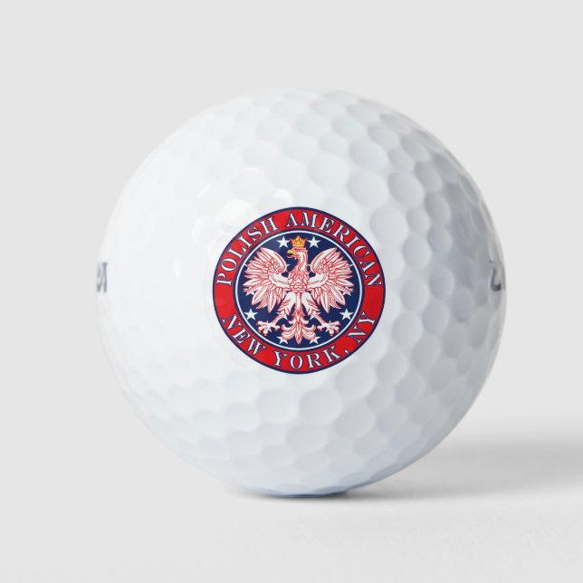 New York NY Polish Eagle Golf Balls (Front)