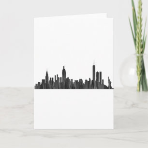 NEW YORK, NY SKYLINE PAINTBRUSH - HOLIDAY CARD