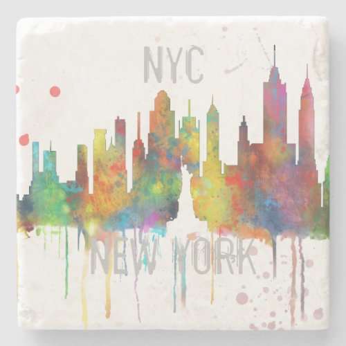 NEW YORK NY SKYLINE _ Stone Drinks Coaster