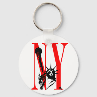 New York NY Statue of Liberty Logo Design Keychain