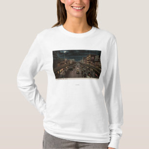New York, NY - The Bowery - Night Scene T-Shirt
