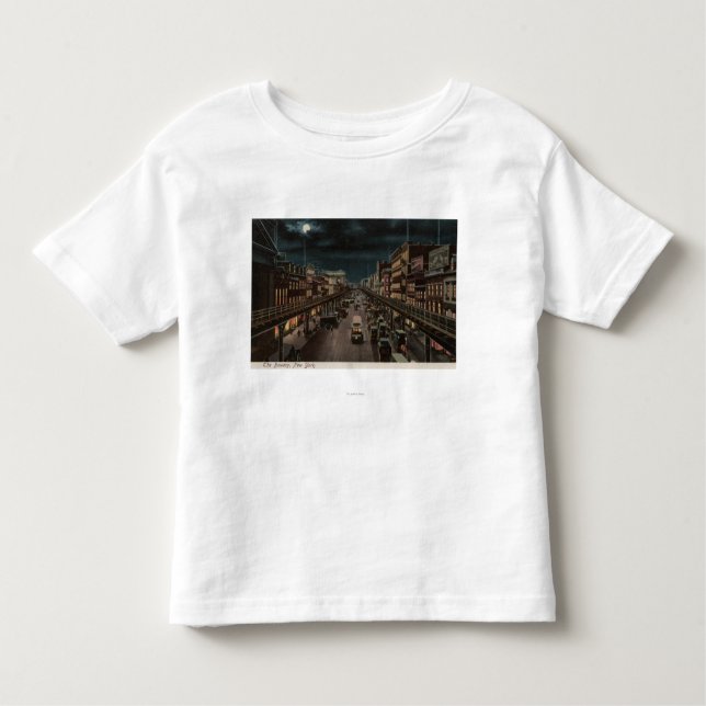 New York, NY - The Bowery - Night Scene Toddler T-shirt (Front)
