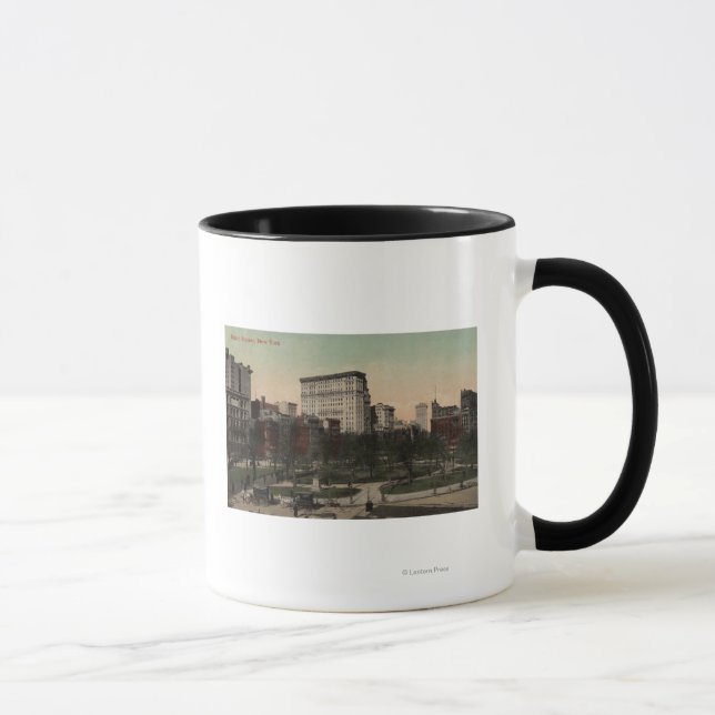 New York, NY - Union Square View, Horse Carts Mug (Right)