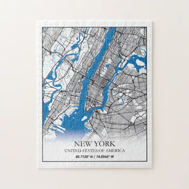 New York NY USA United States Travel City Map Jigsaw Puzzle | Zazzle