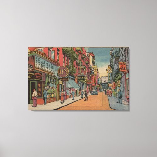 New York NY _ View of Chinatown Shops Canvas Print