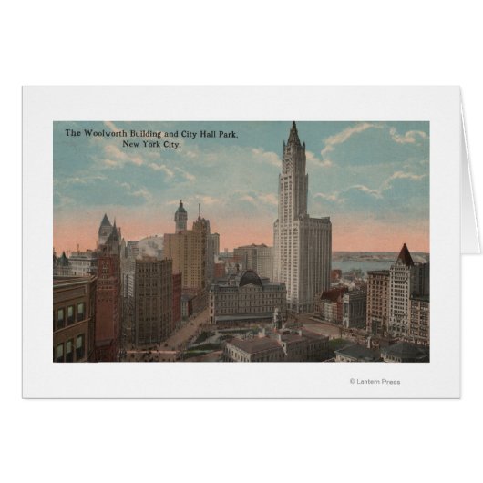 New York, NY - Woolworth Building and City Hall (Front Horizontal)