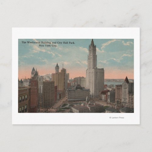 New York NY _ Woolworth Building and City Hall Postcard