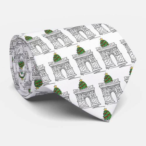 New York NYC Christmas Tree Washington Square Arch Tie