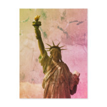 New-York NYC city color vintage statue liberté