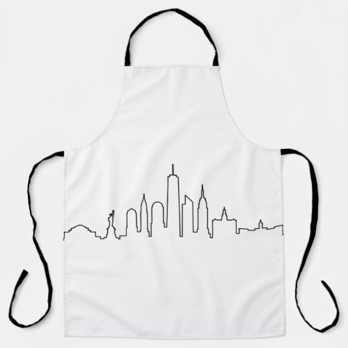 NEW YORK NYC Manhatten USA City Skyline Silhouette Apron