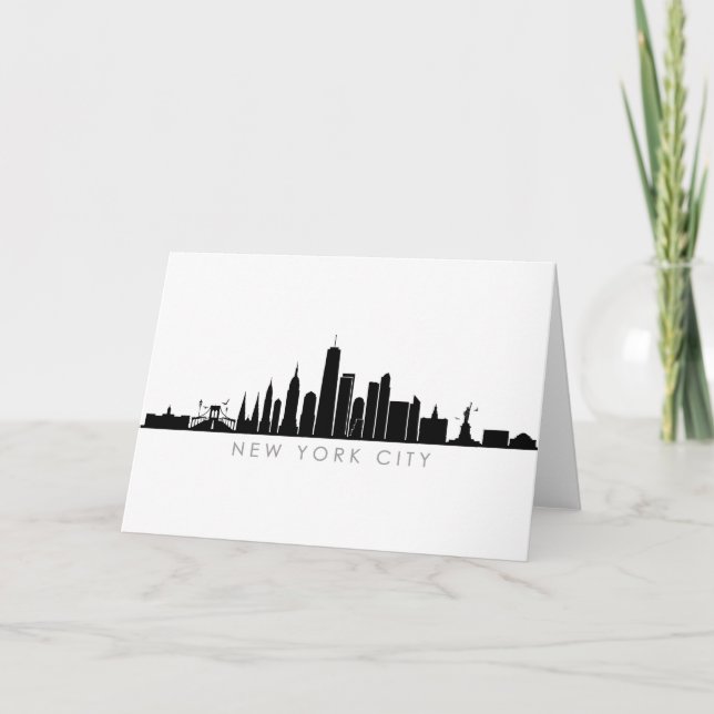 NEW YORK NYC Manhatten USA City Skyline Silhouette Card (Front)